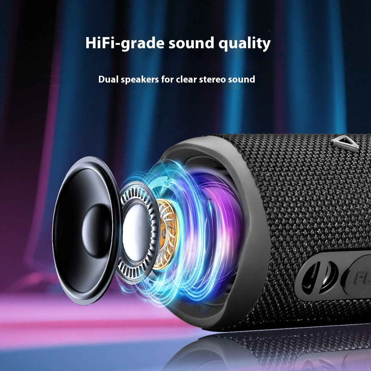 Portable Outdoor Wireless Bluetooth Speaker With Dual Speakers