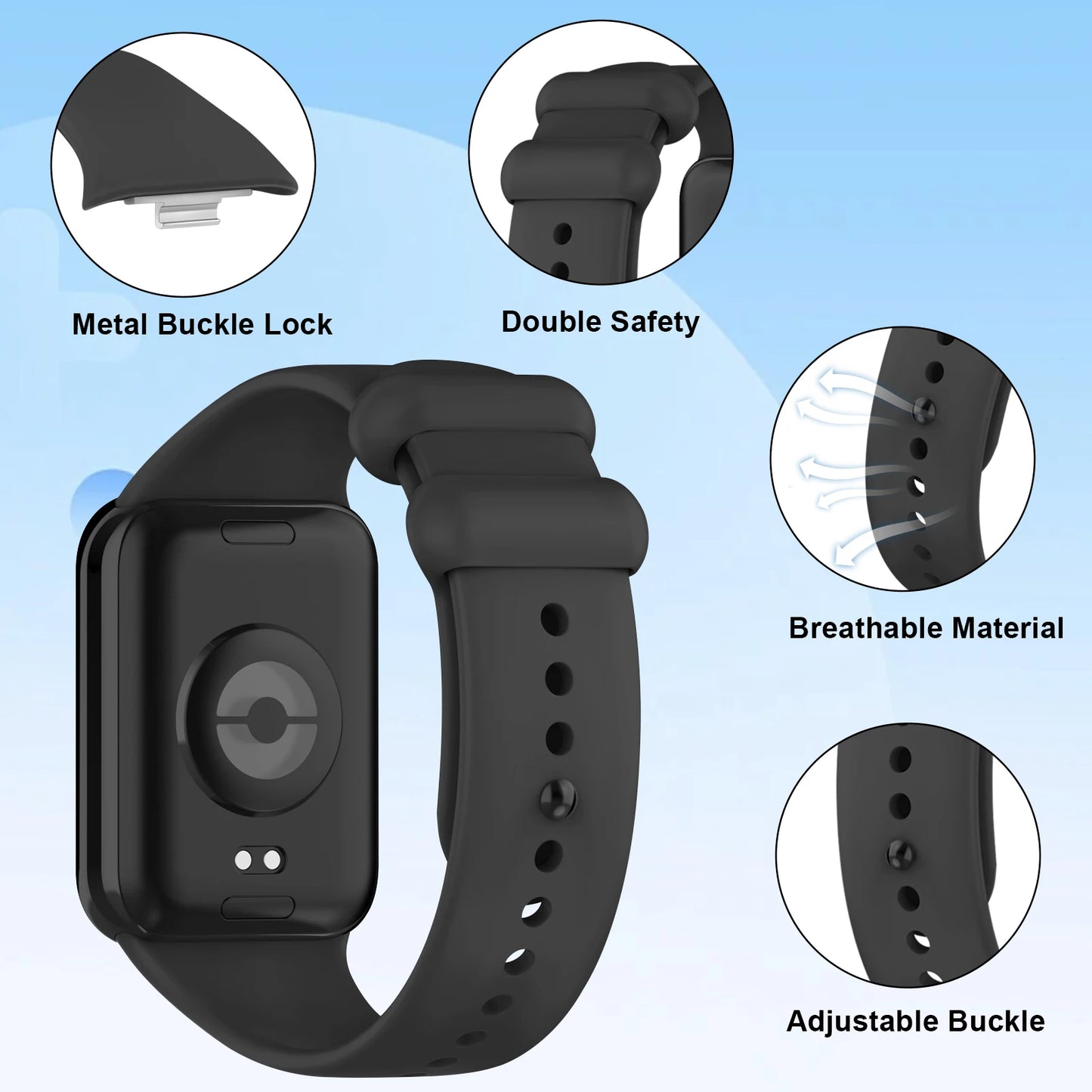 Silicone Strap For Xiaomi Mi Smart Band 8 Pro /9 Pro Replacement Sport WristBand For Redmi Watch 4 Bracelet Accessories Correa