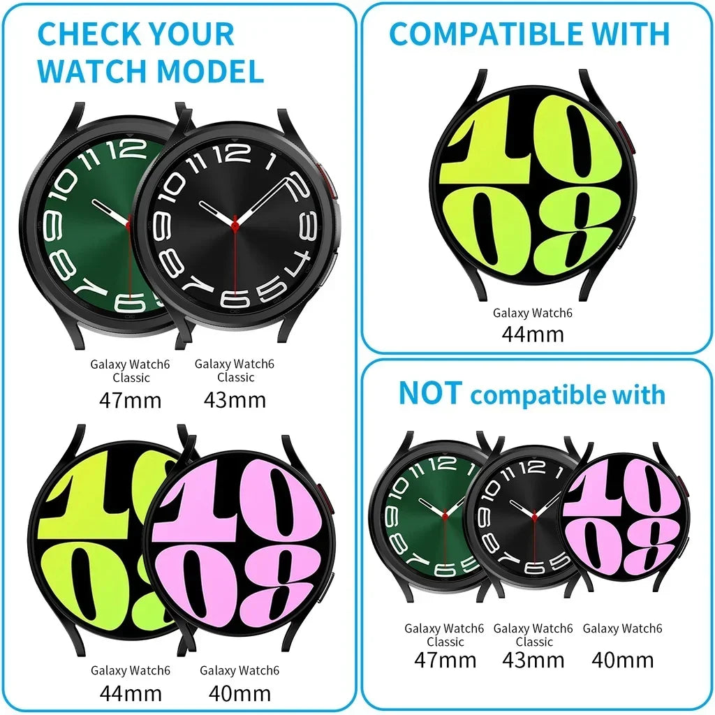 Tempered Glass Protectors For Samsung Galaxy Watch 6 40mm 43mm 44mm 47mm Anti-scratch Screen Protector Protective Glass Film