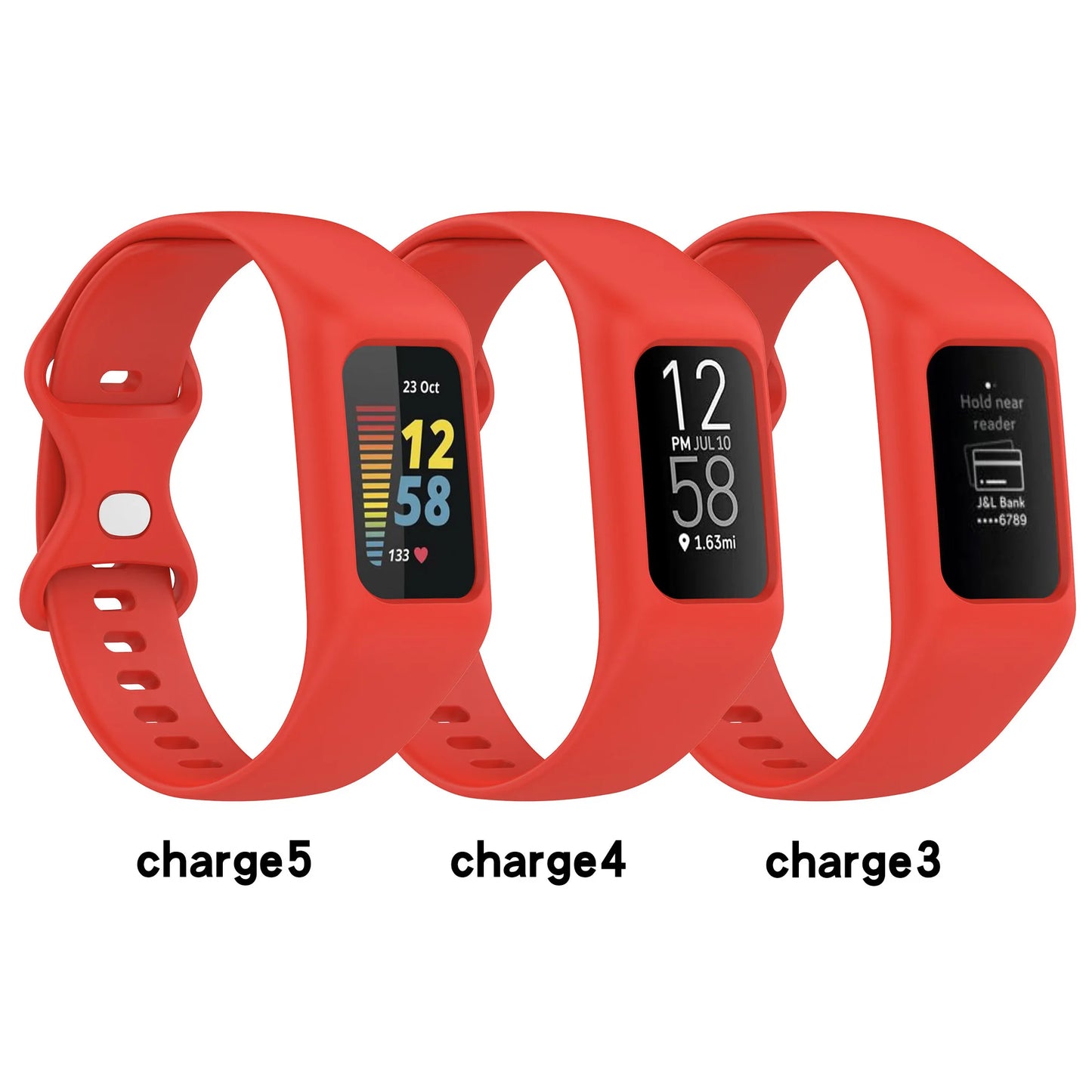 Silicone Wrist Strap with Protective Case for Fitbit Charge 6 5 4 3 Band and Protector 2 in 1 Replacement Wristband